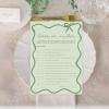 imageDEEKA 30 PCS Bridal Shower Games Card for 30 Guests Pink Wavy Border Ribbon Bow Funny Wedding Bachelorette Party Games for Reception Would She RatherSage Green