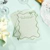 imageDEEKA 30 PCS Bridal Shower Games Card for 30 Guests Pink Wavy Border Ribbon Bow Funny Wedding Bachelorette Party Games for Reception Would She RatherSage Green