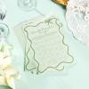 imageDEEKA 30 PCS Bridal Shower Games Card for 30 Guests Pink Wavy Border Ribbon Bow Funny Wedding Bachelorette Party Games for Reception Would She RatherSage Green