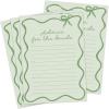 imageDEEKA 30 PCS Bridal Shower Games Card for 30 Guests Pink Wavy Border Ribbon Bow Funny Wedding Bachelorette Party Games for Reception Would She RatherSage Green