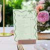 imageDEEKA 30 PCS Bridal Shower Games Card for 30 Guests Pink Wavy Border Ribbon Bow Funny Wedding Bachelorette Party Games for Reception Would She RatherSage Green