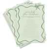 imageDEEKA 30 PCS Bridal Shower Games Card for 30 Guests Pink Wavy Border Ribbon Bow Funny Wedding Bachelorette Party Games for Reception Would She RatherSage Green