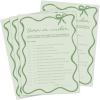 imageDEEKA 30 PCS Bridal Shower Games Card for 30 Guests Pink Wavy Border Ribbon Bow Funny Wedding Bachelorette Party Games for Reception Would She RatherSage Green