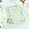 imageDEEKA 30 PCS Bridal Shower Games Card for 30 Guests Pink Wavy Border Ribbon Bow Funny Wedding Bachelorette Party Games for Reception Would She RatherSage Green