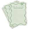 imageDEEKA 30 PCS Bridal Shower Games Card for 30 Guests Pink Wavy Border Ribbon Bow Funny Wedding Bachelorette Party Games for Reception Would She RatherSage Green
