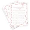 imageDEEKA 30 PCS Bridal Shower Games Card for 30 Guests Pink Wavy Border Ribbon Bow Funny Wedding Bachelorette Party Games for Reception Would She RatherWhitepink