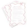 imageDEEKA 30 PCS Bridal Shower Games Card for 30 Guests Pink Wavy Border Ribbon Bow Funny Wedding Bachelorette Party Games for Reception Would She RatherWhitepink