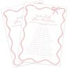 imageDEEKA 30 PCS Bridal Shower Games Card for 30 Guests Pink Wavy Border Ribbon Bow Funny Wedding Bachelorette Party Games for Reception Would She RatherWhitepink