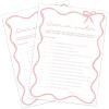 imageDEEKA 30 PCS Bridal Shower Games Card for 30 Guests Pink Wavy Border Ribbon Bow Funny Wedding Bachelorette Party Games for Reception Would She RatherWhitepink