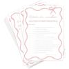 imageDEEKA 30 PCS Bridal Shower Games Card for 30 Guests Pink Wavy Border Ribbon Bow Funny Wedding Bachelorette Party Games for Reception Would She RatherWhitepink