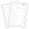 imageDEEKA 30 PCS Bridal Shower Games Card for 30 Guests Pink Wavy Border Ribbon Bow Funny Wedding Bachelorette Party Games for Reception Would She RatherWhitepink