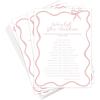 imageDEEKA 30 PCS Bridal Shower Games Card for 30 Guests Pink Wavy Border Ribbon Bow Funny Wedding Bachelorette Party Games for Reception Would She RatherWhitepink