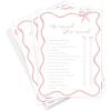 imageDEEKA 30 PCS Bridal Shower Games Card for 30 Guests Pink Wavy Border Ribbon Bow Funny Wedding Bachelorette Party Games for Reception Would She RatherWhitepink