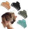 imageDEEKA 4 PCS Double Row Teeth Hair Claw Clips 25quot Medium Hair Clips for Thin Hair Small Matte Clips Short Fine Hair Accessories for Women and Girls Black BrownBlack  Green  Khaki  Blue