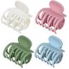 imageDEEKA 4 PCS Double Row Teeth Hair Claw Clips 25quot Medium Hair Clips for Thin Hair Small Matte Clips Short Fine Hair Accessories for Women and Girls Black BrownMatte Color B