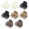 imageDEEKA 4 PCS Double Row Teeth Hair Claw Clips 25quot Medium Hair Clips for Thin Hair Small Matte Clips Short Fine Hair Accessories for Women and Girls Black BrownMatte Neutral Colors