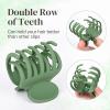imageDEEKA 4 PCS Double Row Teeth Hair Claw Clips 25quot Medium Hair Clips for Thin Hair Small Matte Clips Short Fine Hair Accessories for Women and Girls Black BrownMatte Color B