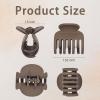 imageDEEKA 4 PCS Double Row Teeth Hair Claw Clips 25quot Medium Hair Clips for Thin Hair Small Matte Clips Short Fine Hair Accessories for Women and Girls Black BrownMatte Neutral Colors