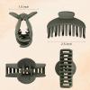 imageDEEKA 4 PCS Double Row Teeth Hair Claw Clips 25quot Medium Hair Clips for Thin Hair Small Matte Clips Short Fine Hair Accessories for Women and Girls Black BrownBlack  Green  Khaki  Blue