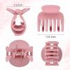 imageDEEKA 4 PCS Double Row Teeth Hair Claw Clips 25quot Medium Hair Clips for Thin Hair Small Matte Clips Short Fine Hair Accessories for Women and Girls Black BrownMatte Color B