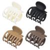 imageDEEKA 4 PCS Double Row Teeth Hair Claw Clips 25quot Medium Hair Clips for Thin Hair Small Matte Clips Short Fine Hair Accessories for Women and Girls Black BrownMatte Neutral Colors