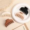 imageDEEKA 4 PCS Double Row Teeth Hair Claw Clips 25quot Medium Hair Clips for Thin Hair Small Matte Clips Short Fine Hair Accessories for Women and Girls Black BrownNeutral Colors