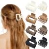 imageDEEKA 4 PCS Double Row Teeth Hair Claw Clips 25quot Medium Hair Clips for Thin Hair Small Matte Clips Short Fine Hair Accessories for Women and Girls Black BrownBeige  Brown  Khaki  Black