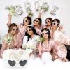 imageDEEKA 5 Pcs Bridesmaid Proposal Bag Set Gift Clear Makeup Toiletry Bag Bachelorette Party Favors Sunglasses Hair Claw Clips Scrunchies Knot Bracelets Bridal Wedding Party Gifts Sage GreenWhite