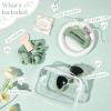 imageDEEKA 5 Pcs Bridesmaid Proposal Bag Set Gift Clear Makeup Toiletry Bag Bachelorette Party Favors Sunglasses Hair Claw Clips Scrunchies Knot Bracelets Bridal Wedding Party Gifts Sage GreenSage Green