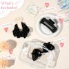 imageDEEKA 5 Pcs Bridesmaid Proposal Bag Set Gift Clear Makeup Toiletry Bag Bachelorette Party Favors Sunglasses Hair Claw Clips Scrunchies Knot Bracelets Bridal Wedding Party Gifts Sage GreenBlack