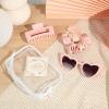 imageDEEKA 5 Pcs Bridesmaid Proposal Bag Set Gift Clear Makeup Toiletry Bag Bachelorette Party Favors Sunglasses Hair Claw Clips Scrunchies Knot Bracelets Bridal Wedding Party Gifts Sage GreenPink