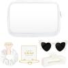 imageDEEKA 5 Pcs Bridesmaid Proposal Bag Set Gift Clear Makeup Toiletry Bag Bachelorette Party Favors Sunglasses Hair Claw Clips Scrunchies Knot Bracelets Bridal Wedding Party Gifts Sage GreenWhite