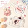 imageDEEKA 5 Pcs Bridesmaid Proposal Bag Set Gift Clear Makeup Toiletry Bag Bachelorette Party Favors Sunglasses Hair Claw Clips Scrunchies Knot Bracelets Bridal Wedding Party Gifts Sage GreenPink