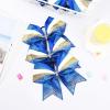imageDEEKA 6 PCS 7quot Large Glitter Cheer Bows Three Colored Stiff Rhinestone Cheer Hair Bows Elastic Band Competition Bows for Cheerleader Softball Team Girls Sports GreenBlackWhiteGlitter Royal BlueYellowWhite