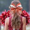 imageDEEKA 6 PCS 7quot Large Glitter Cheer Bows Three Colored Stiff Rhinestone Cheer Hair Bows Elastic Band Competition Bows for Cheerleader Softball Team Girls Sports GreenBlackWhiteGlitter RedBlackWhite