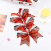imageDEEKA 6 PCS 7quot Large Glitter Cheer Bows Three Colored Stiff Rhinestone Cheer Hair Bows Elastic Band Competition Bows for Cheerleader Softball Team Girls Sports GreenBlackWhiteGlitter RedBlackWhite