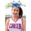 imageDEEKA 6 PCS 7quot Large Glitter Cheer Bows Three Colored Stiff Rhinestone Cheer Hair Bows Elastic Band Competition Bows for Cheerleader Softball Team Girls Sports GreenBlackWhiteGlitter Royal BlueYellowWhite