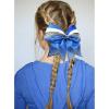 imageDEEKA 6 PCS 7quot Large Glitter Cheer Bows Three Colored Stiff Rhinestone Cheer Hair Bows Elastic Band Competition Bows for Cheerleader Softball Team Girls Sports GreenBlackWhiteGlitter Royal BlueBlackWhite
