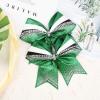 imageDEEKA 6 PCS 7quot Large Glitter Cheer Bows Three Colored Stiff Rhinestone Cheer Hair Bows Elastic Band Competition Bows for Cheerleader Softball Team Girls Sports GreenBlackWhiteGlitter GreenBlackWhite