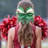 imageDEEKA 6 PCS 7quot Large Glitter Cheer Bows Three Colored Stiff Rhinestone Cheer Hair Bows Elastic Band Competition Bows for Cheerleader Softball Team Girls Sports GreenBlackWhiteGlitter GreenGoldWhite