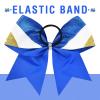 imageDEEKA 6 PCS 7quot Large Glitter Cheer Bows Three Colored Stiff Rhinestone Cheer Hair Bows Elastic Band Competition Bows for Cheerleader Softball Team Girls Sports GreenBlackWhiteGlitter Royal BlueYellowWhite
