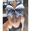 imageDEEKA 6 PCS 7quot Large Glitter Cheer Bows Three Colored Stiff Rhinestone Cheer Hair Bows Elastic Band Competition Bows for Cheerleader Softball Team Girls Sports GreenBlackWhiteGlitter NavySilverWhite