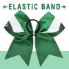 imageDEEKA 6 PCS 7quot Large Glitter Cheer Bows Three Colored Stiff Rhinestone Cheer Hair Bows Elastic Band Competition Bows for Cheerleader Softball Team Girls Sports GreenBlackWhiteGlitter GreenBlackWhite