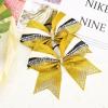 imageDEEKA 6 PCS 7quot Large Glitter Cheer Bows Three Colored Stiff Rhinestone Cheer Hair Bows Elastic Band Competition Bows for Cheerleader Softball Team Girls Sports GreenBlackWhiteGlitter GoldBlackWhite