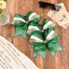 imageDEEKA 6 PCS 7quot Large Glitter Cheer Bows Three Colored Stiff Rhinestone Cheer Hair Bows Elastic Band Competition Bows for Cheerleader Softball Team Girls Sports GreenBlackWhiteGlitter GreenGoldWhite