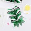 imageDEEKA 6 PCS 7quot Large Glitter Cheer Bows Three Colored Stiff Rhinestone Cheer Hair Bows Elastic Band Competition Bows for Cheerleader Softball Team Girls Sports GreenBlackWhiteGlitter GreenBlackWhite