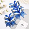 imageDEEKA 6 PCS 7quot Large Glitter Cheer Bows Three Colored Stiff Rhinestone Cheer Hair Bows Elastic Band Competition Bows for Cheerleader Softball Team Girls Sports GreenBlackWhiteGlitter Royal BlueBlackWhite
