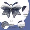 imageDEEKA 6 PCS 7quot Large Glitter Cheer Bows Three Colored Stiff Rhinestone Cheer Hair Bows Elastic Band Competition Bows for Cheerleader Softball Team Girls Sports GreenBlackWhiteGlitter NavySilverWhite