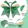 imageDEEKA 6 PCS 7quot Large Glitter Cheer Bows Three Colored Stiff Rhinestone Cheer Hair Bows Elastic Band Competition Bows for Cheerleader Softball Team Girls Sports GreenBlackWhiteGlitter GreenGoldWhite