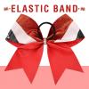 imageDEEKA 6 PCS 7quot Large Glitter Cheer Bows Three Colored Stiff Rhinestone Cheer Hair Bows Elastic Band Competition Bows for Cheerleader Softball Team Girls Sports GreenBlackWhiteGlitter RedBlackWhite